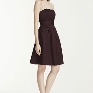 David’s bridal black strapless Dress w pockets!